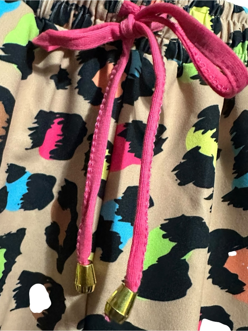 Jess Lea Neon Leopard Print Athletic Shorts with Pink Trim Size S - Picture 6 of 8
